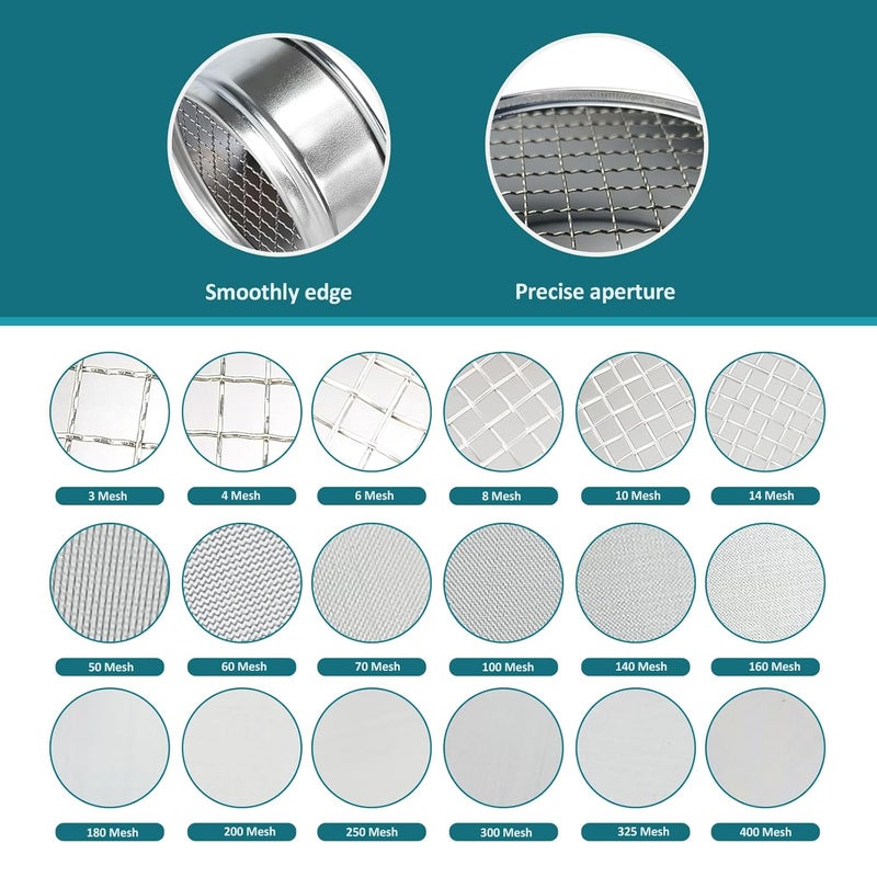 LVDALAB 304 Stainless Steel Mesh Lab Sieve, 3 Mesh(5mm) Aperture Test Sieve, 4inch(10cm) Economy Standard Analysis Sample Test Sieves for Industrial Laboratory Homes - Image 4